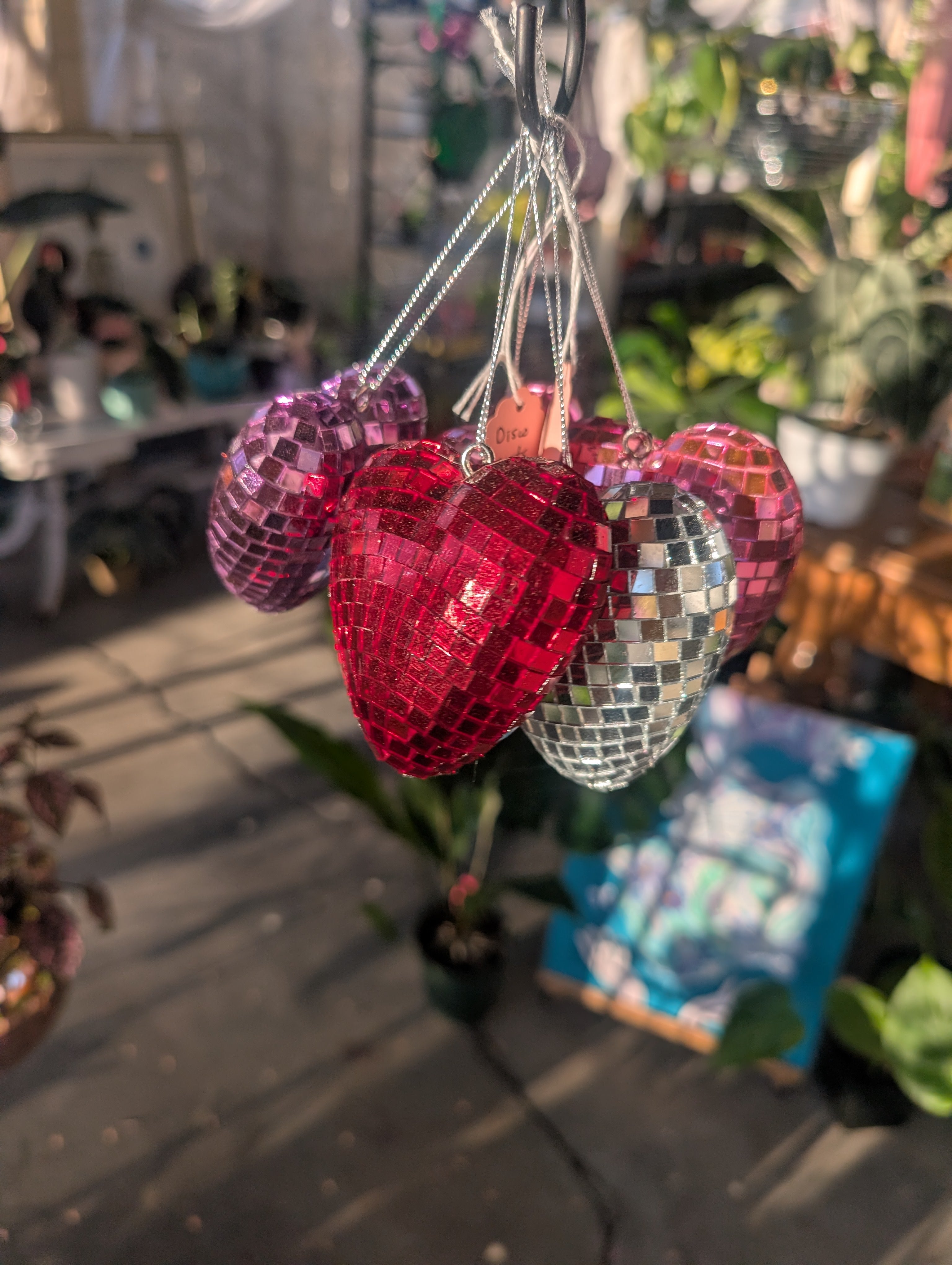 Pink Disco Heart Decor image 1