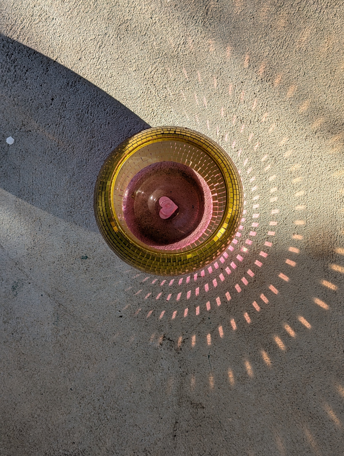 6" Disco mirrored gold pink ombre planter