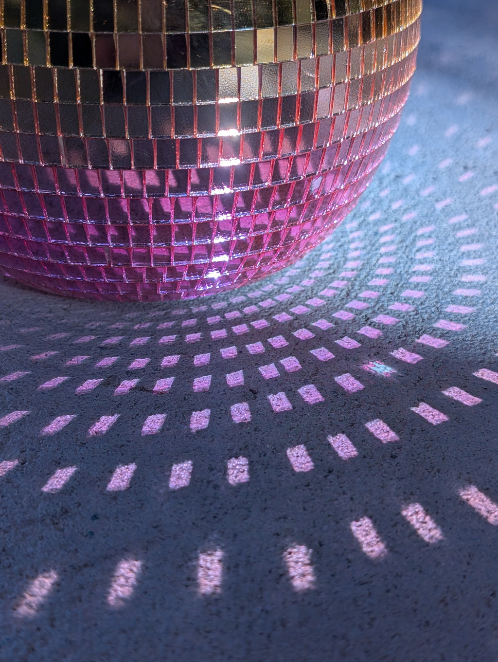 6" Disco mirrored gold pink ombre planter