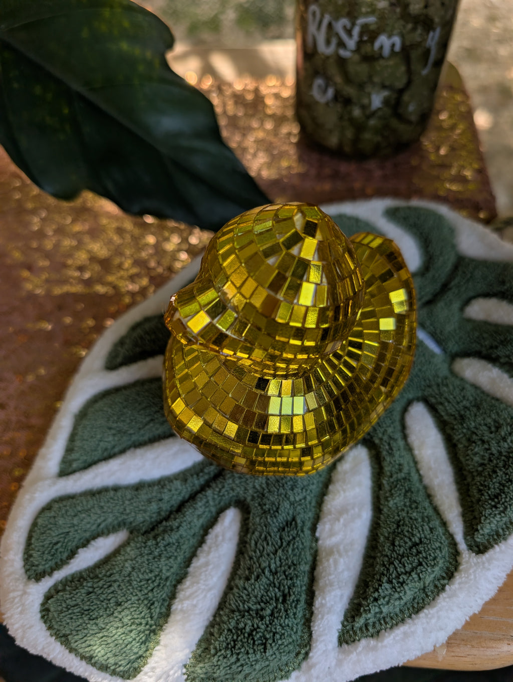 3" Disco mirrored golden duck