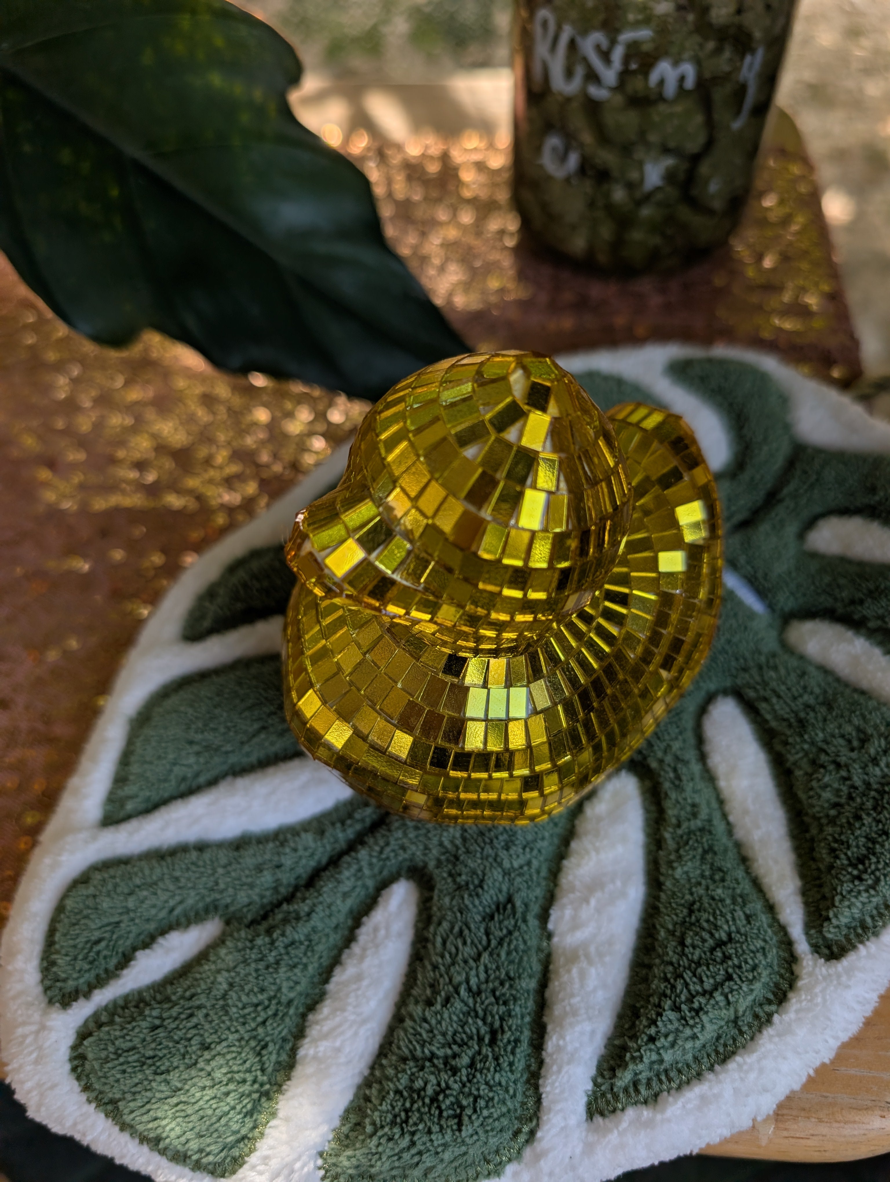 3" Disco mirrored golden duck